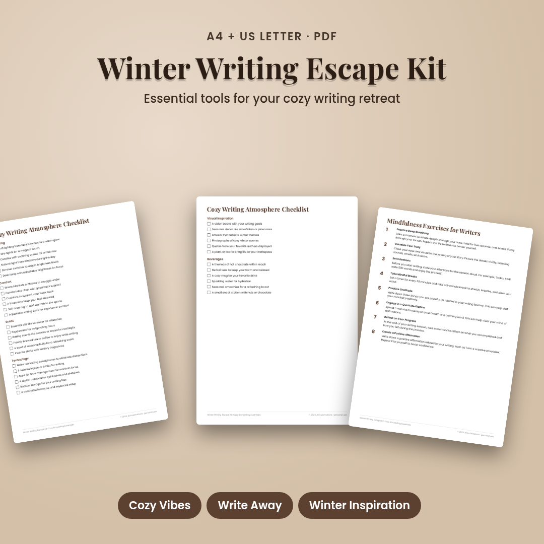 Winter Writing Escape Kit: Cozy Storytelling Essentials