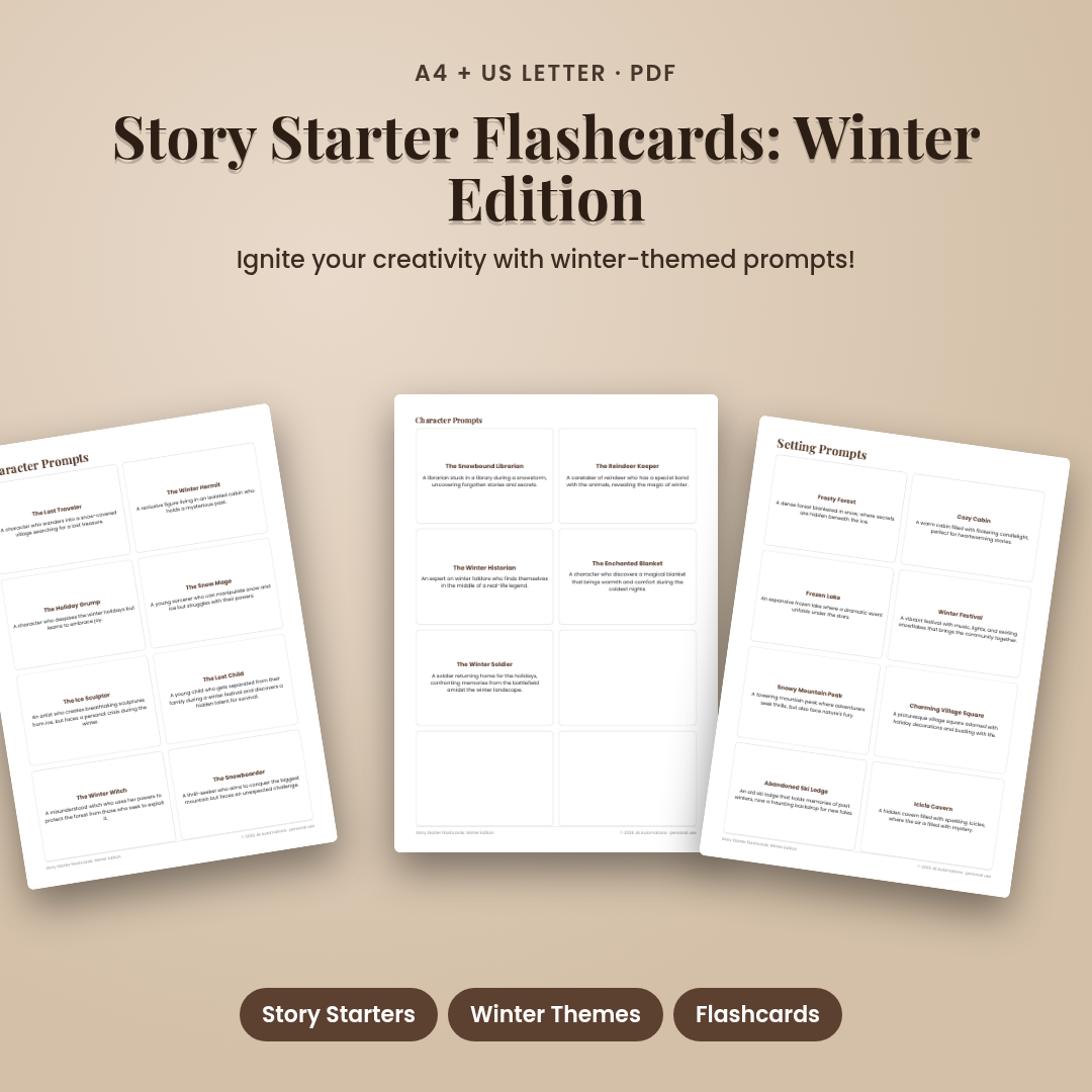 Story Starter Flashcards: Winter Edition
