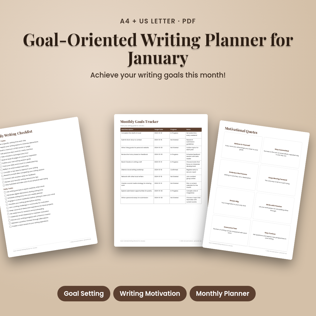 Goal-Oriented Writing Planner for January