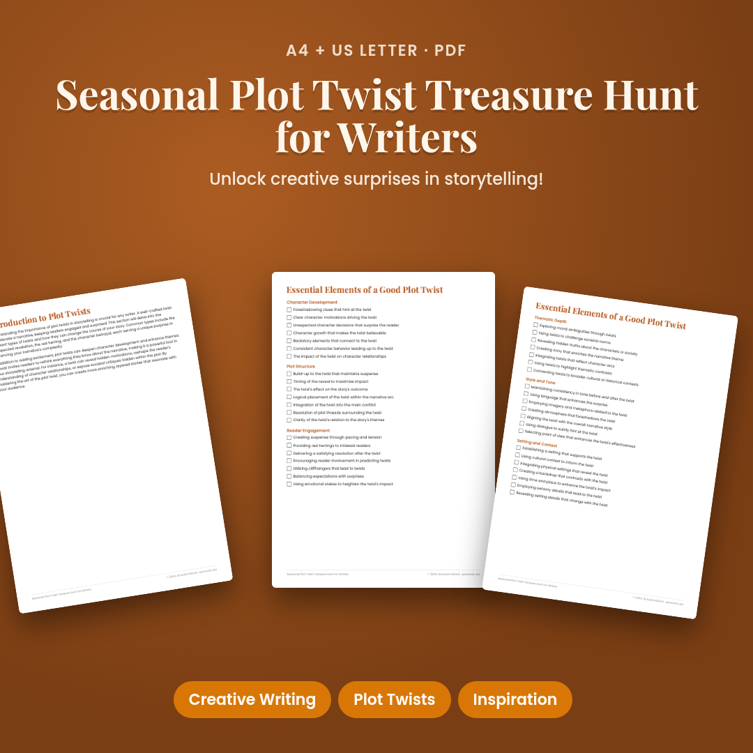 Seasonal Plot Twist Treasure Hunt for Writers