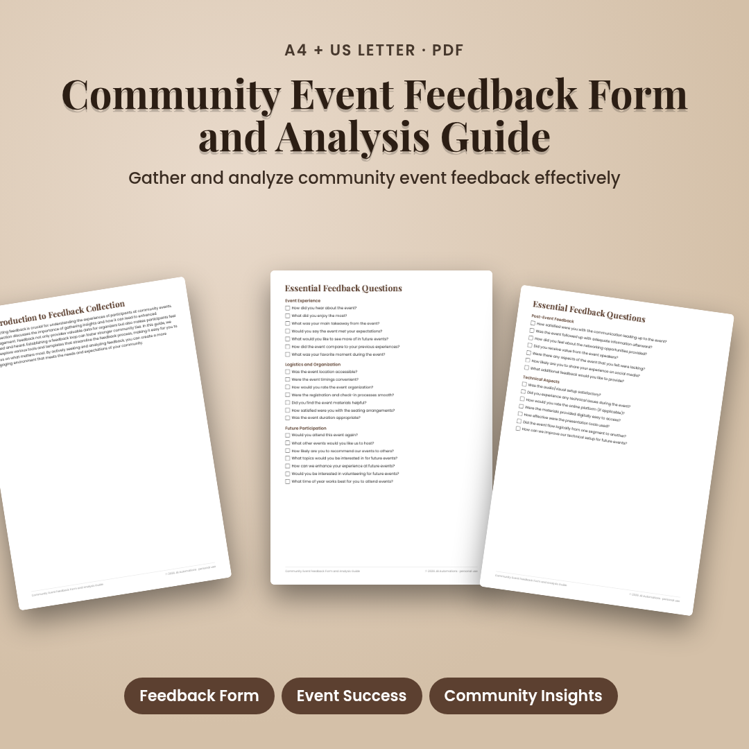 Community Event Feedback Form and Analysis Guide