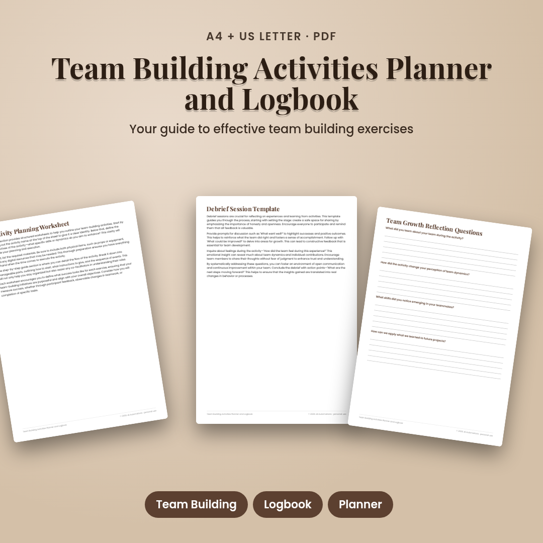 Team Building Activities Planner and Logbook