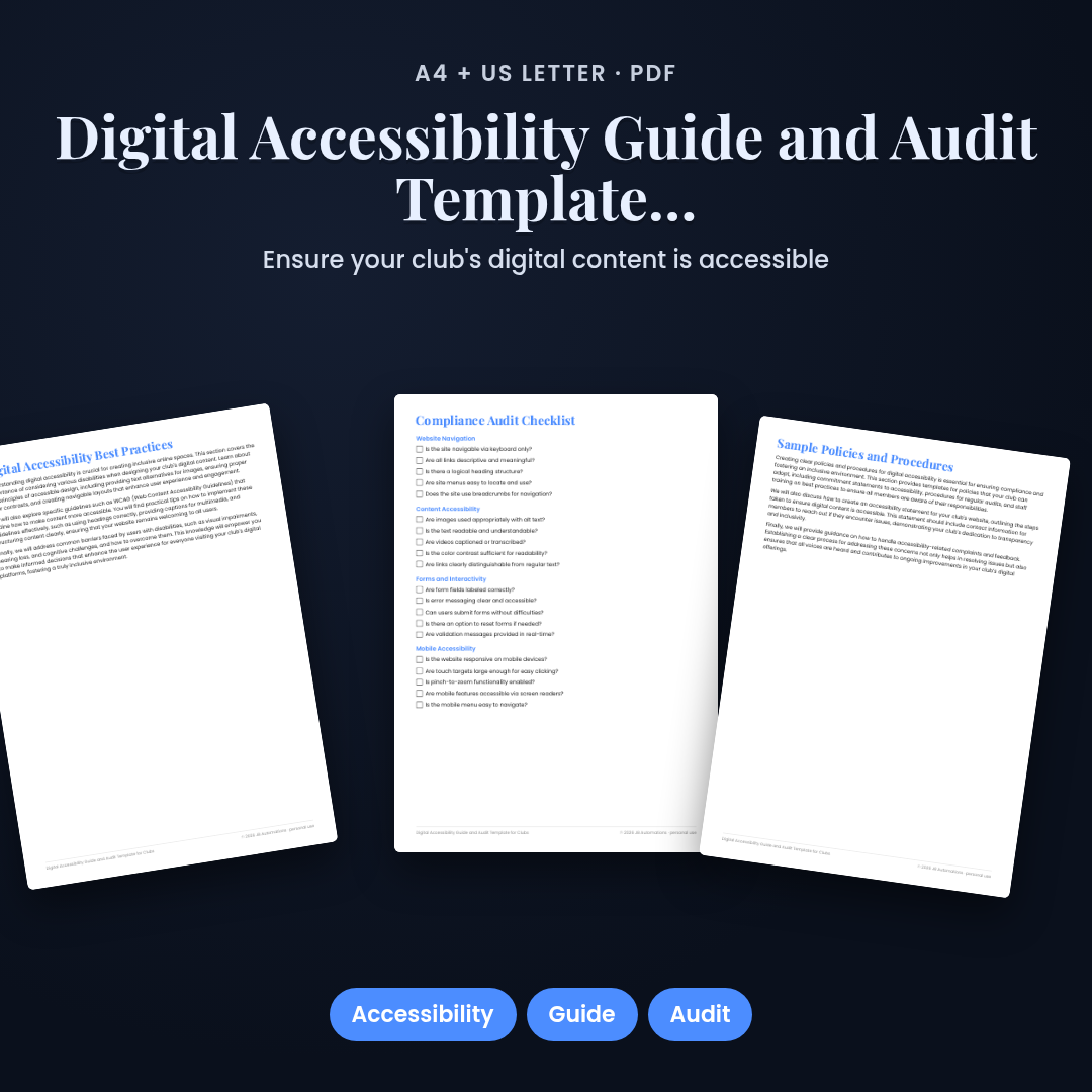 Digital Accessibility Guide and Audit Template for Clubs