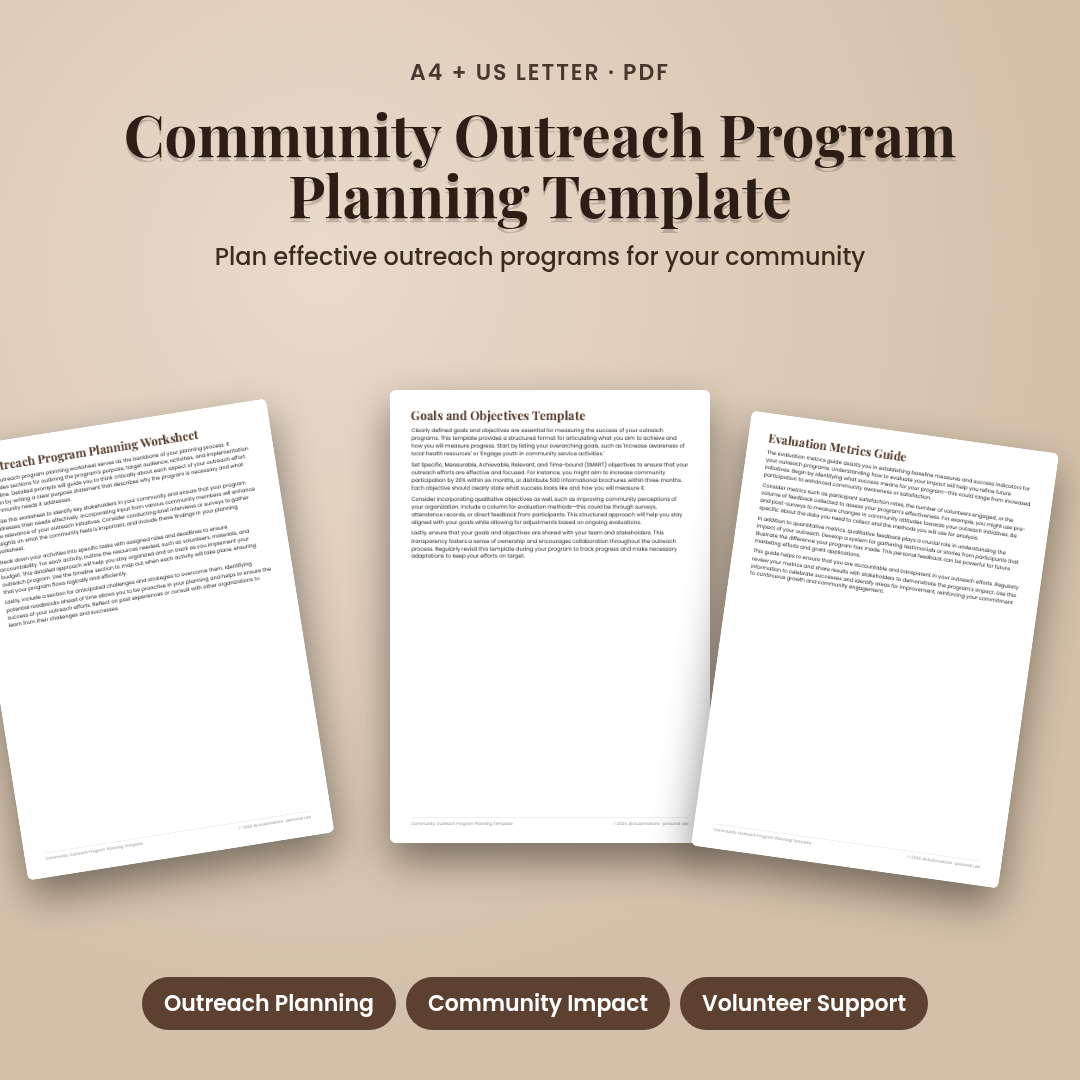 Community Outreach Program Planning Template