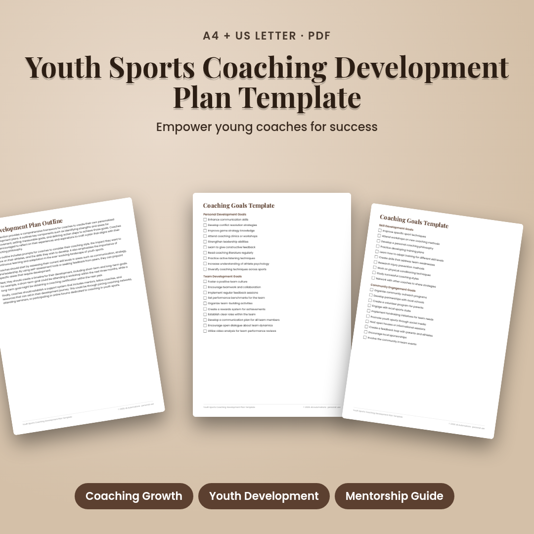Youth Sports Coaching Development Plan Template