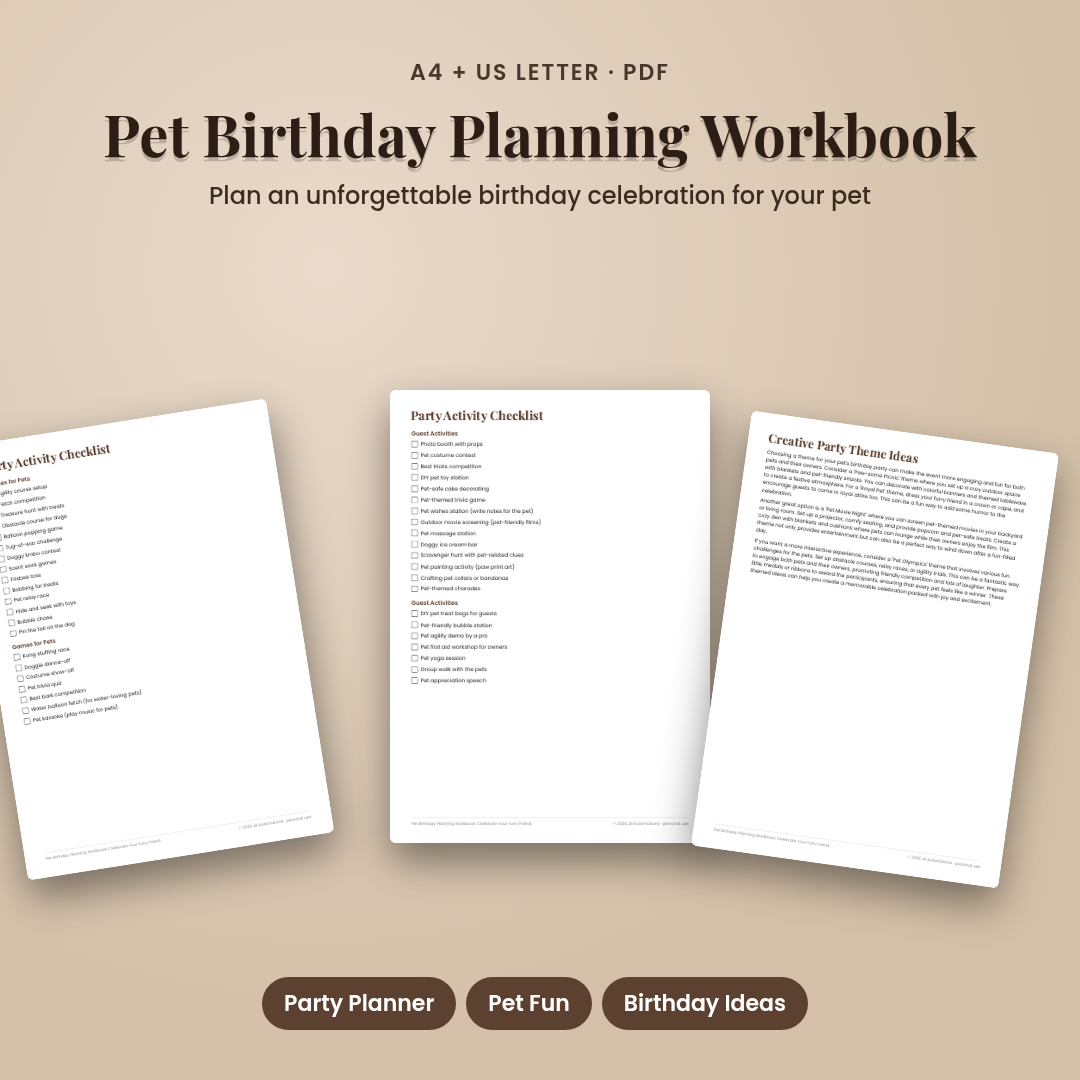 Pet Birthday Planning Workbook: Celebrate Your Furry Friend