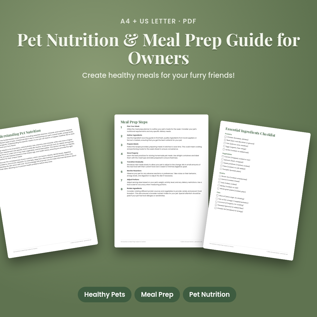 Pet Nutrition & Meal Prep Guide for Owners