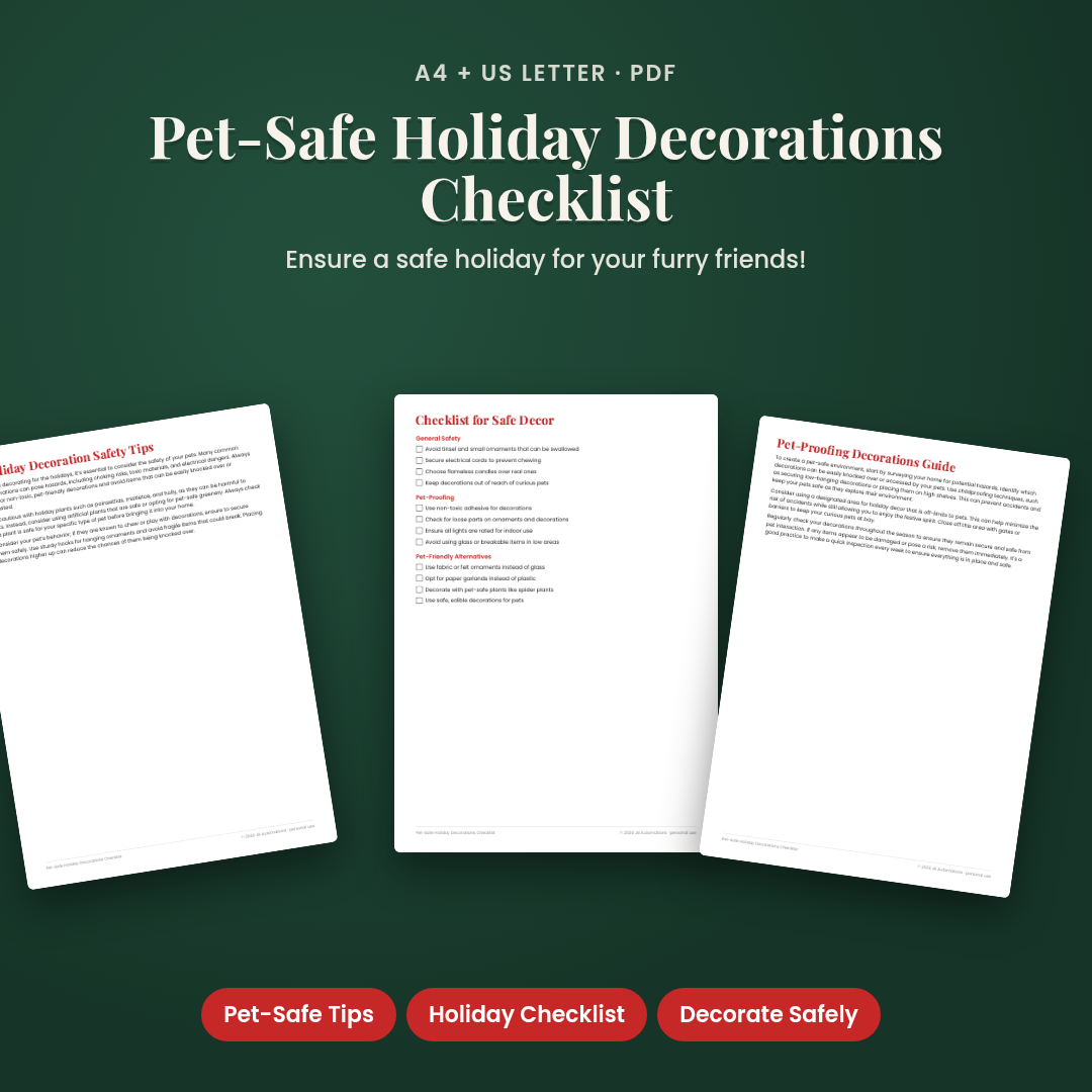 Pet-Safe Holiday Decorations Checklist