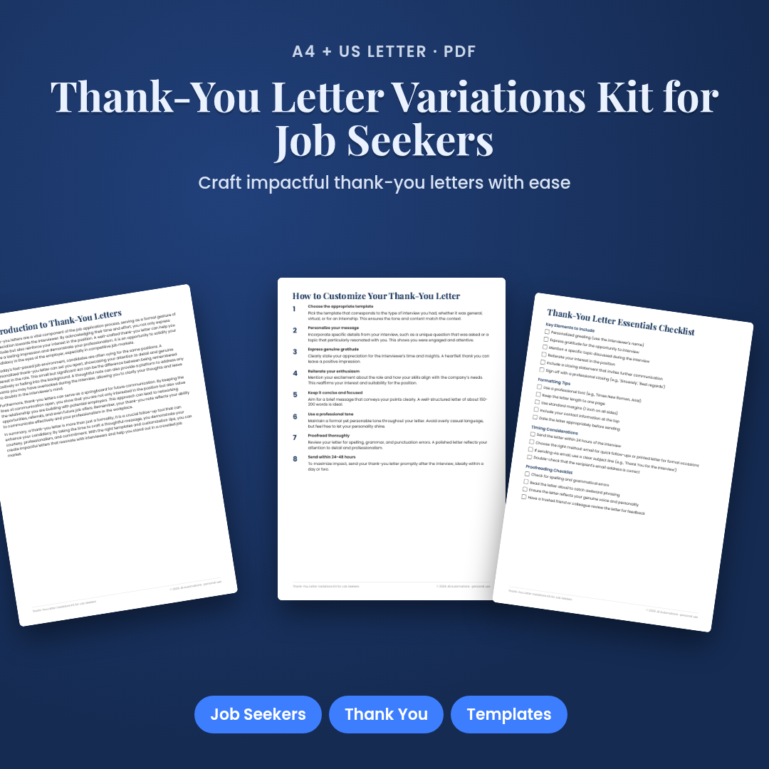 Thank-You Letter Variations Kit for Job Seekers