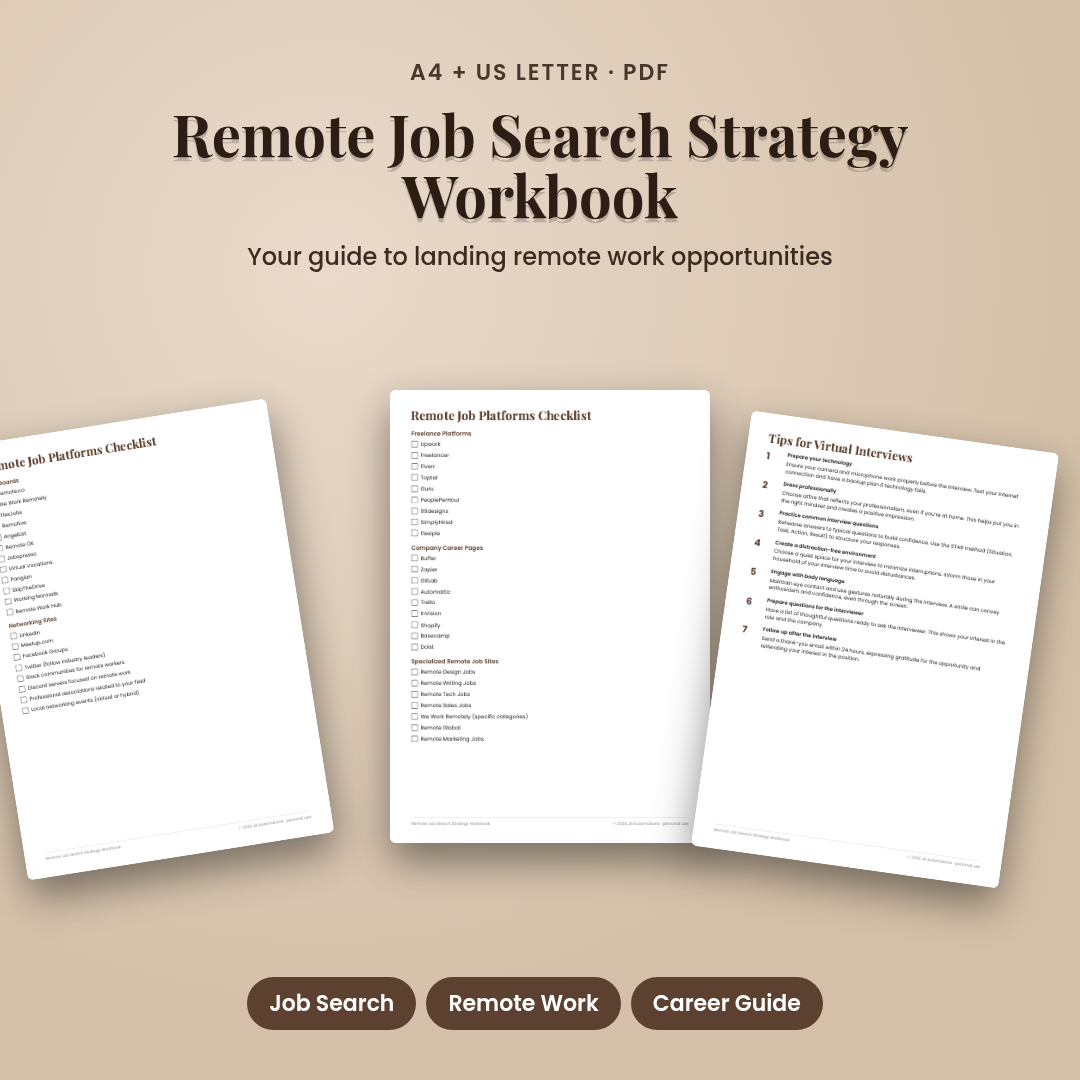 Remote Job Search Strategy Workbook
