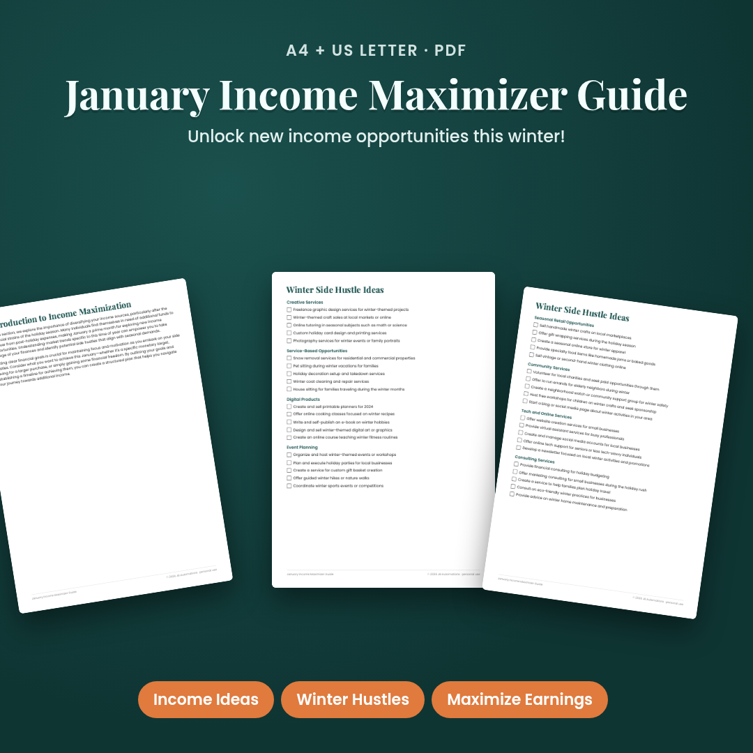 January Income Maximizer Guide