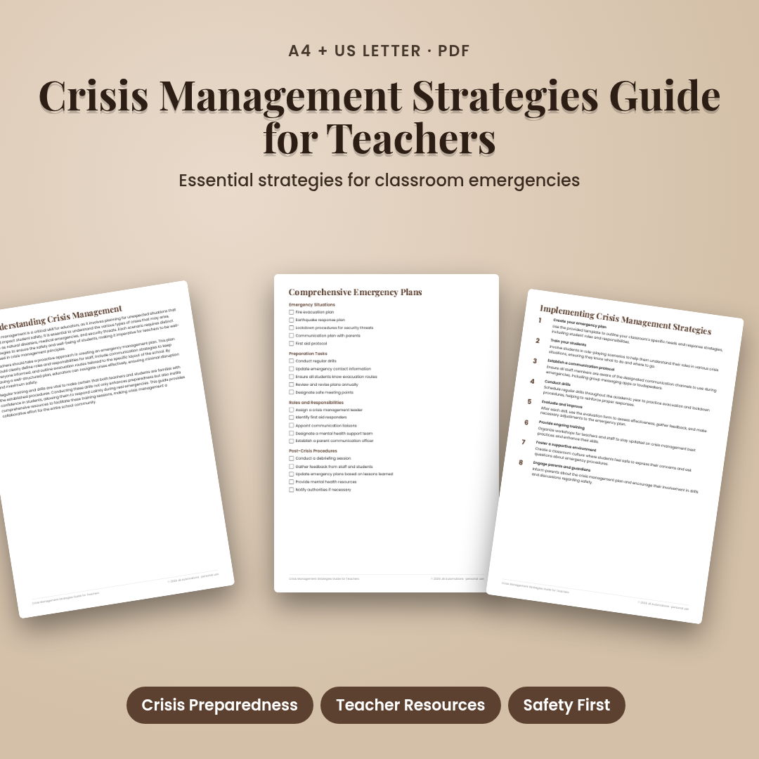 Crisis Management Strategies Guide for Teachers