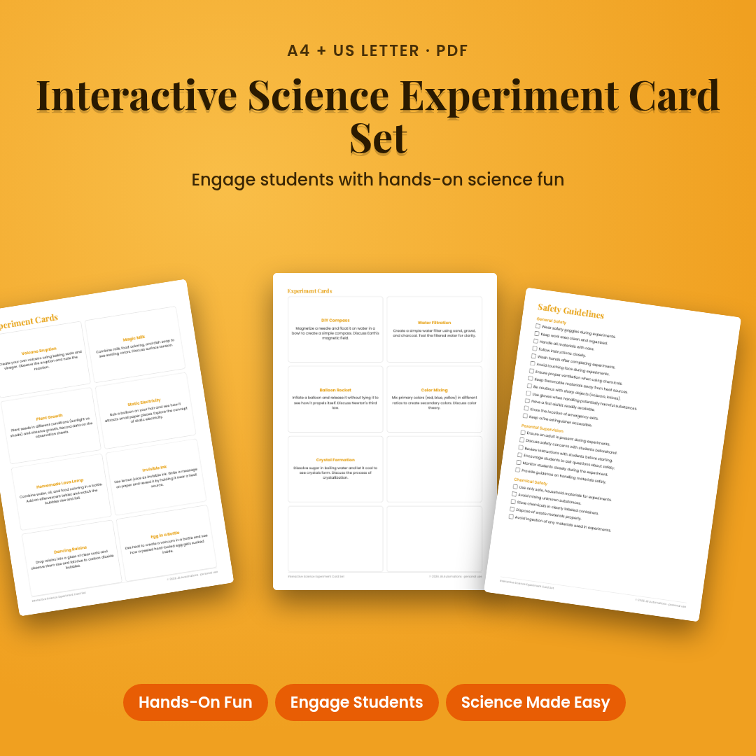 Interactive Science Experiment Card Set