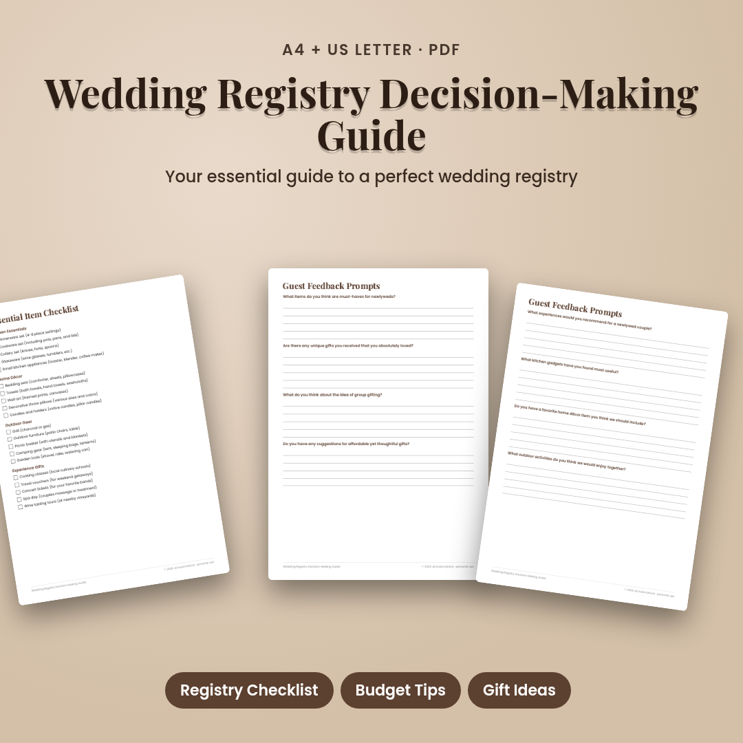 Wedding Registry Decision-Making Guide