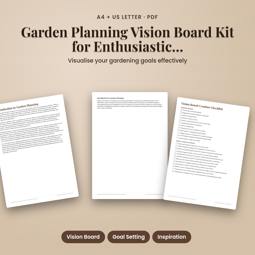 Garden Planning Vision Board Kit for Enthusiastic Gardeners