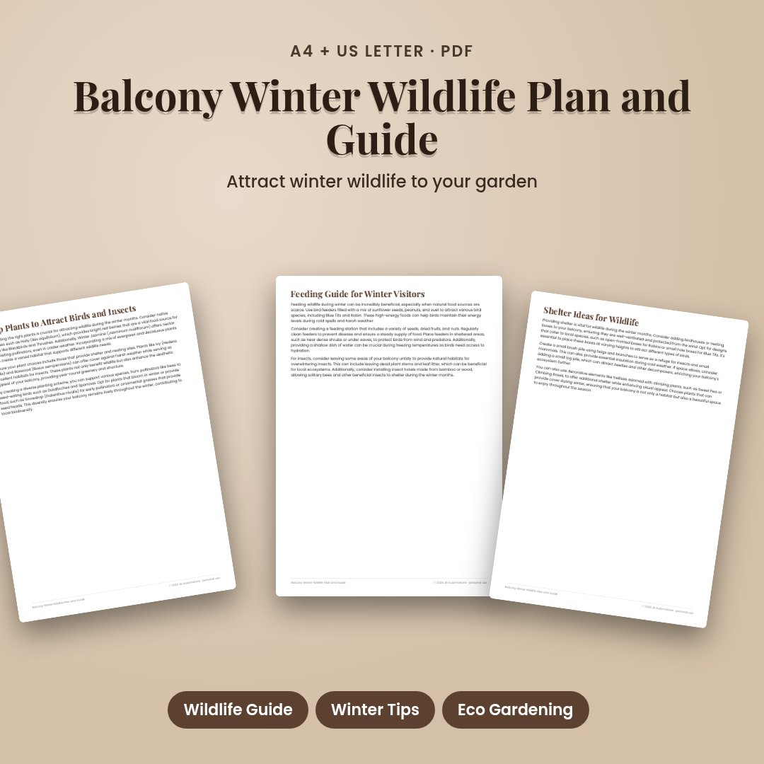 Balcony Winter Wildlife Plan and Guide