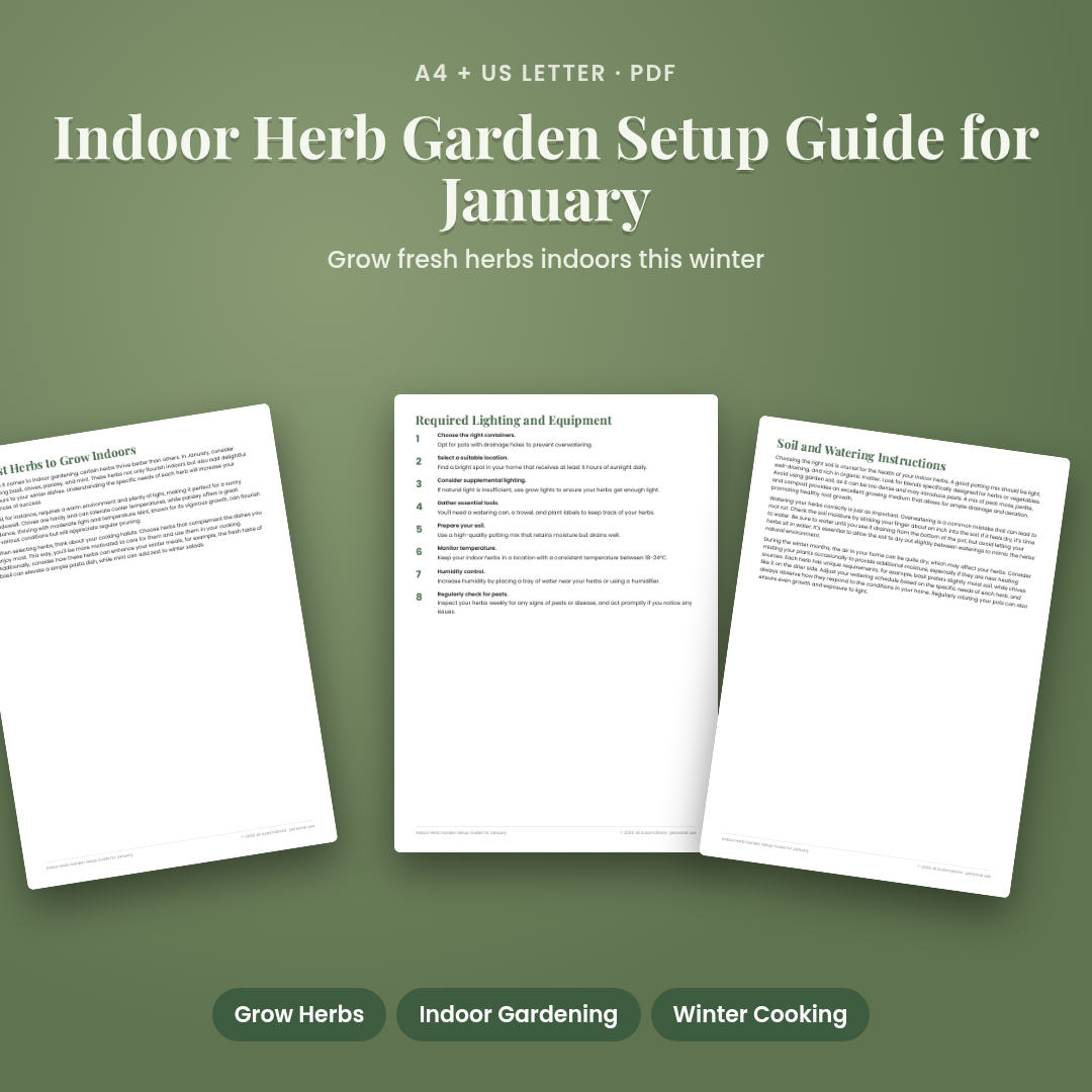 Indoor Herb Garden Setup Guide for January