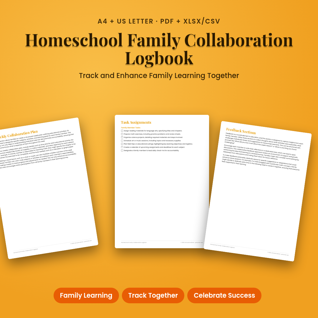 Homeschool Family Collaboration Logbook