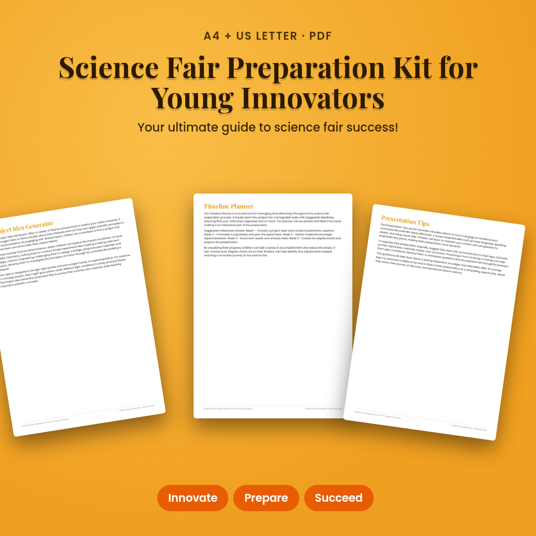 Science Fair Preparation Kit for Young Innovators