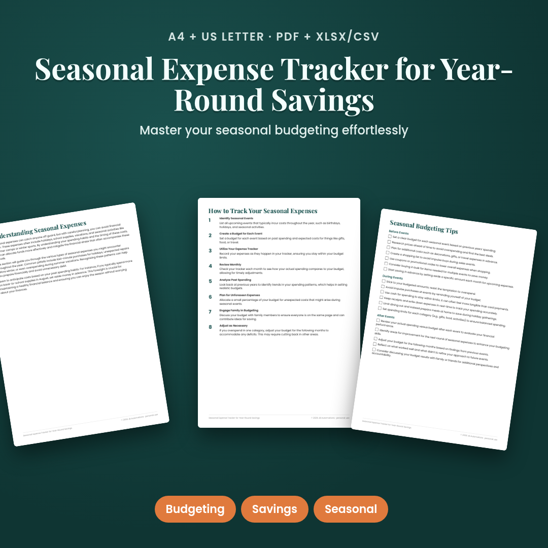 Seasonal Expense Tracker for Year-Round Savings