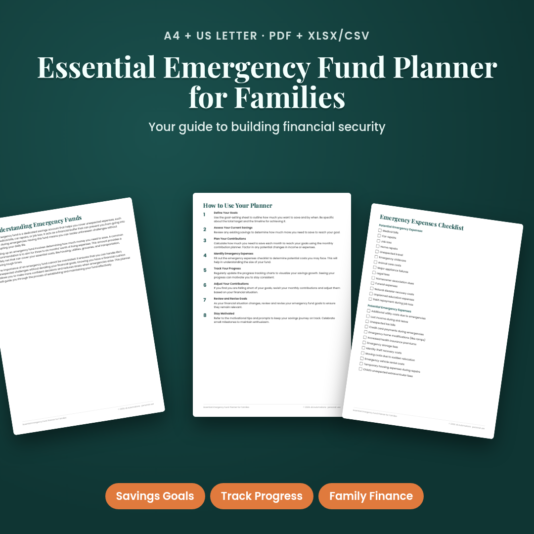 Essential Emergency Fund Planner for Families