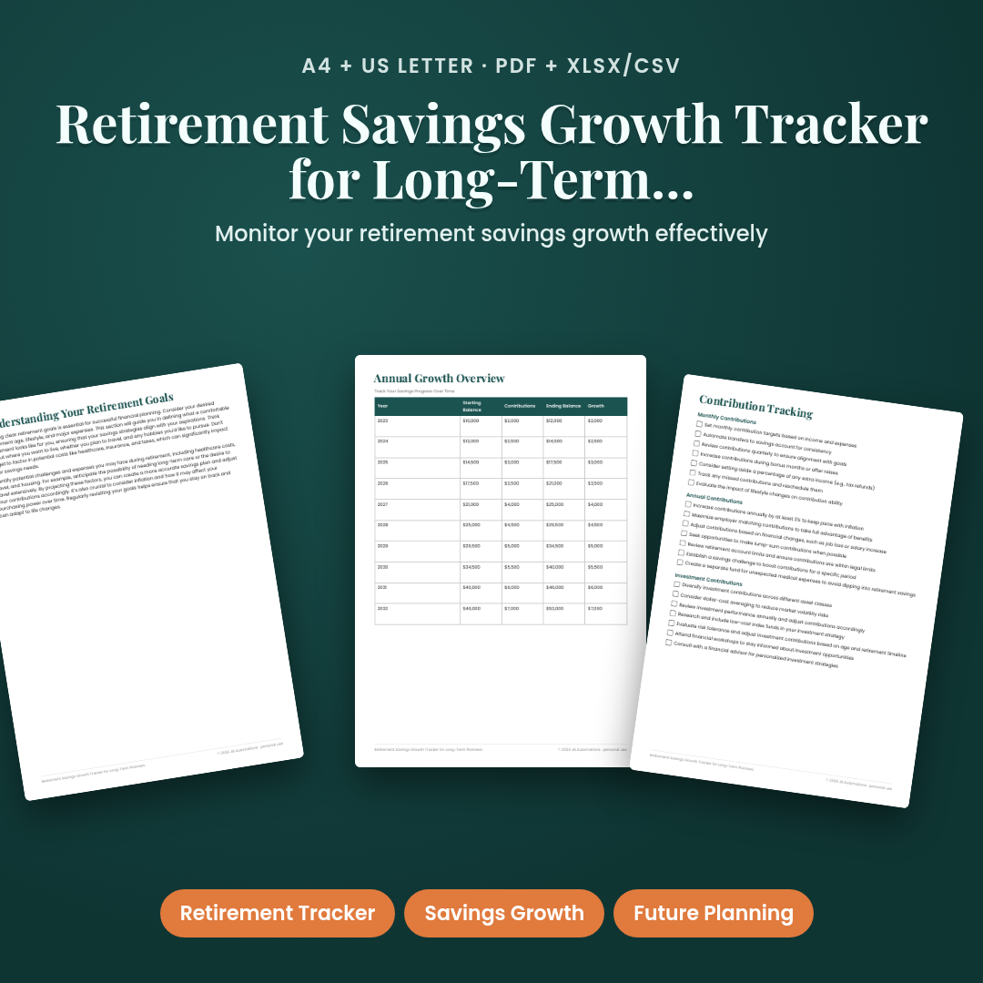 Retirement Savings Growth Tracker for Long-Term Planners