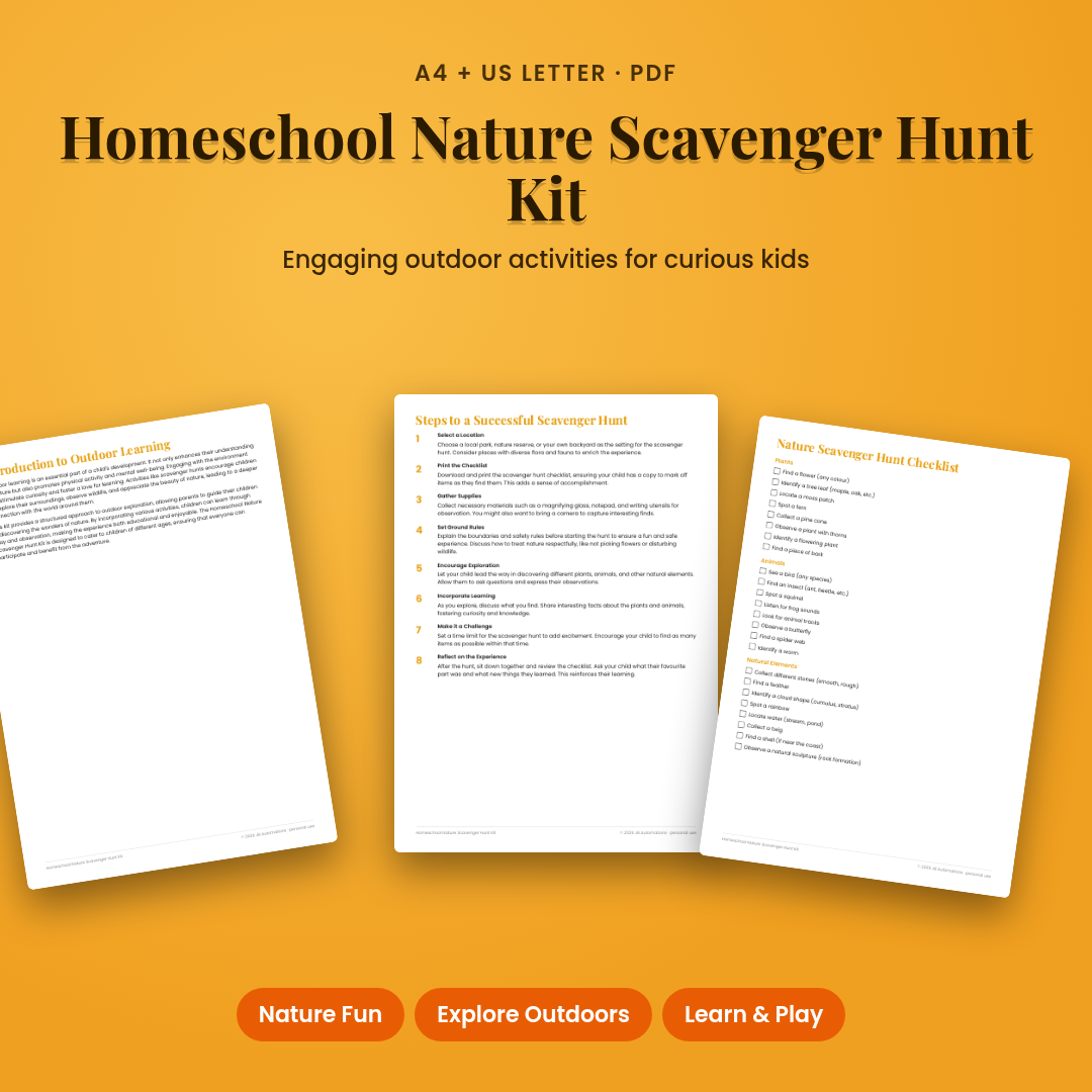 Homeschool Nature Scavenger Hunt Kit
