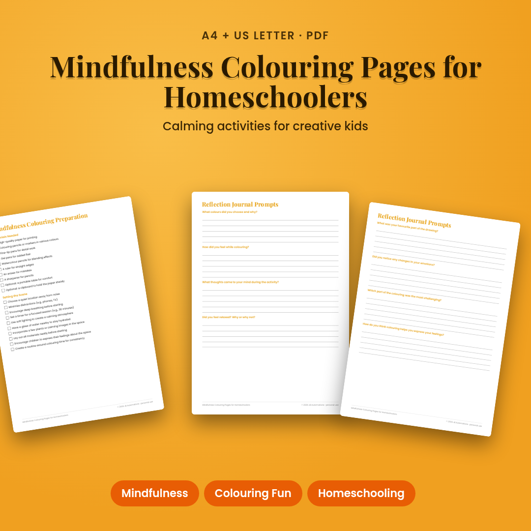 Mindfulness Colouring Pages for Homeschoolers