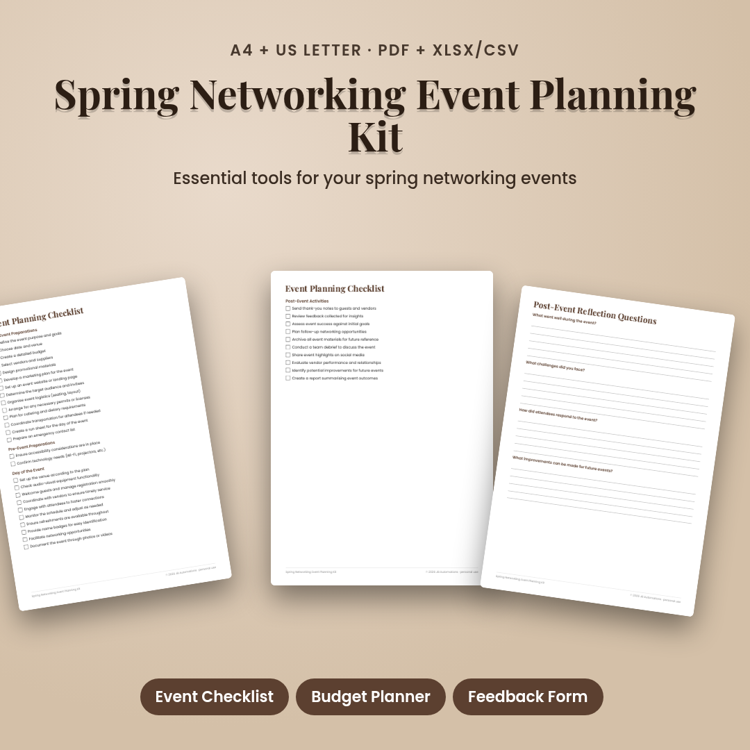 Spring Networking Event Planning Kit