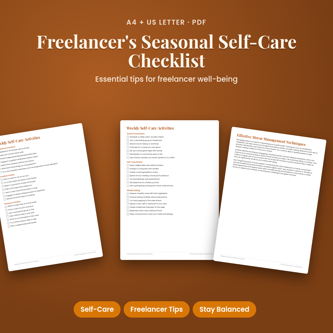 Freelancer's Seasonal Self-Care Checklist