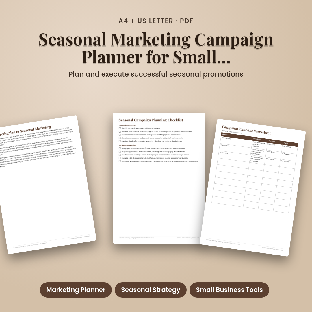 Seasonal Marketing Campaign Planner for Small Businesses