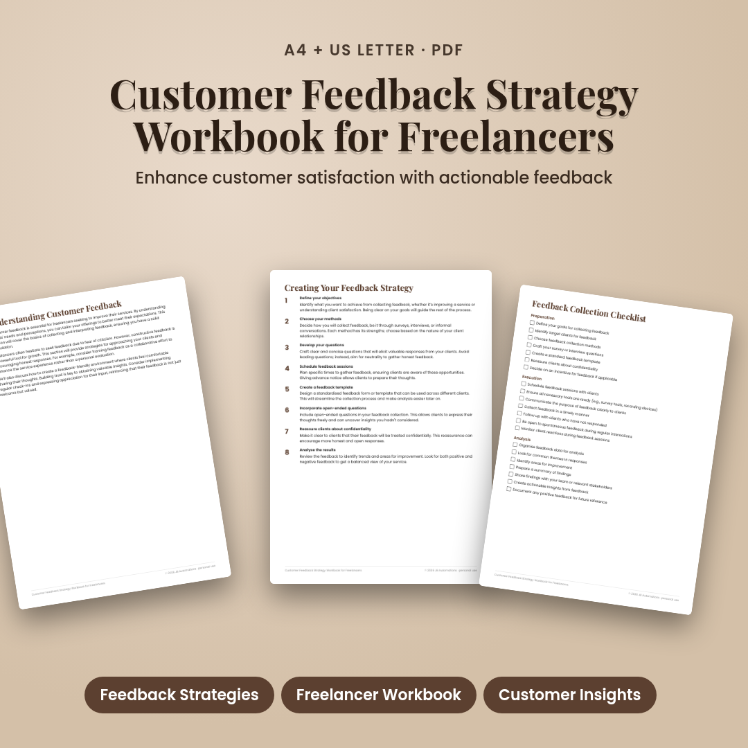 Customer Feedback Strategy Workbook for Freelancers