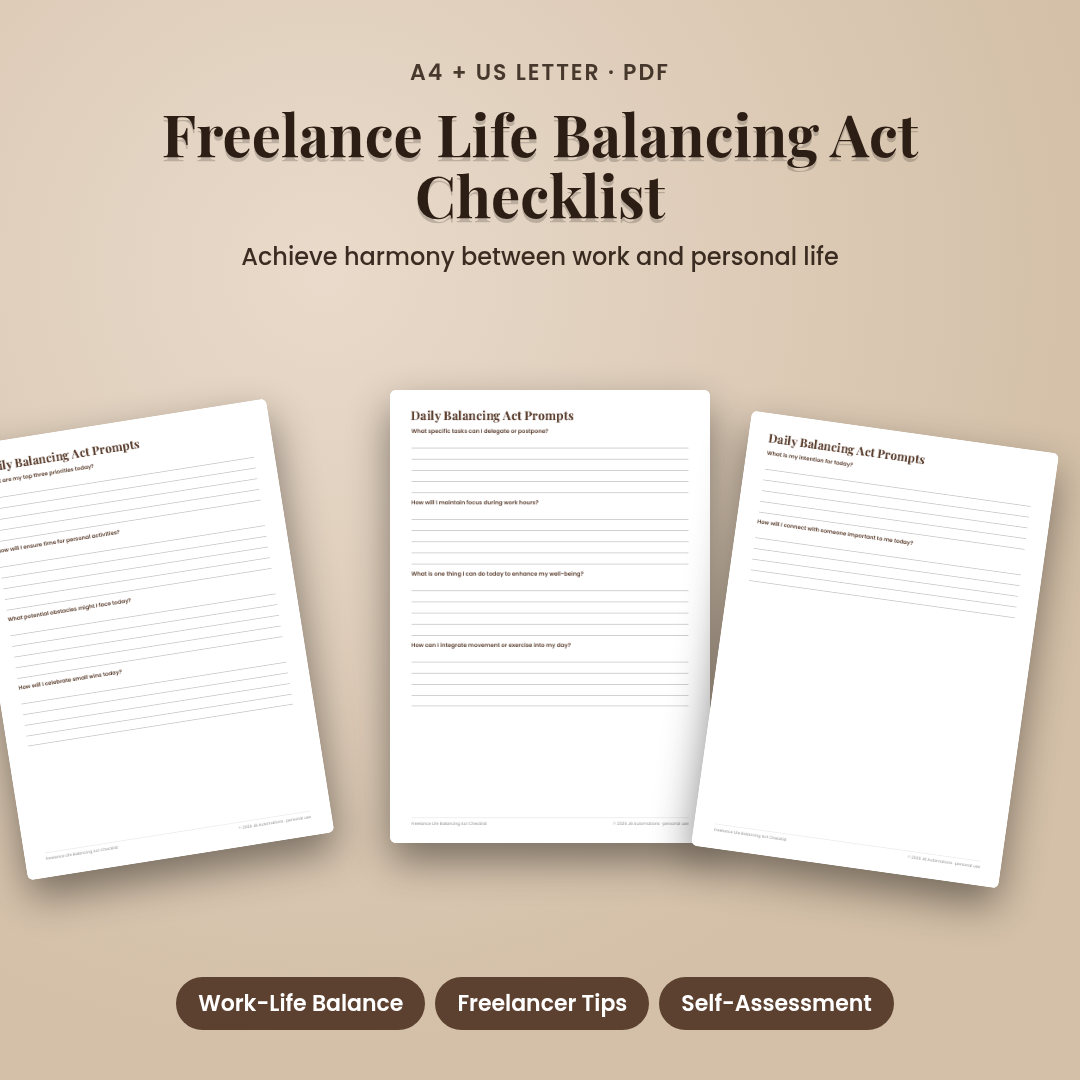 Freelance Life Balancing Act Checklist