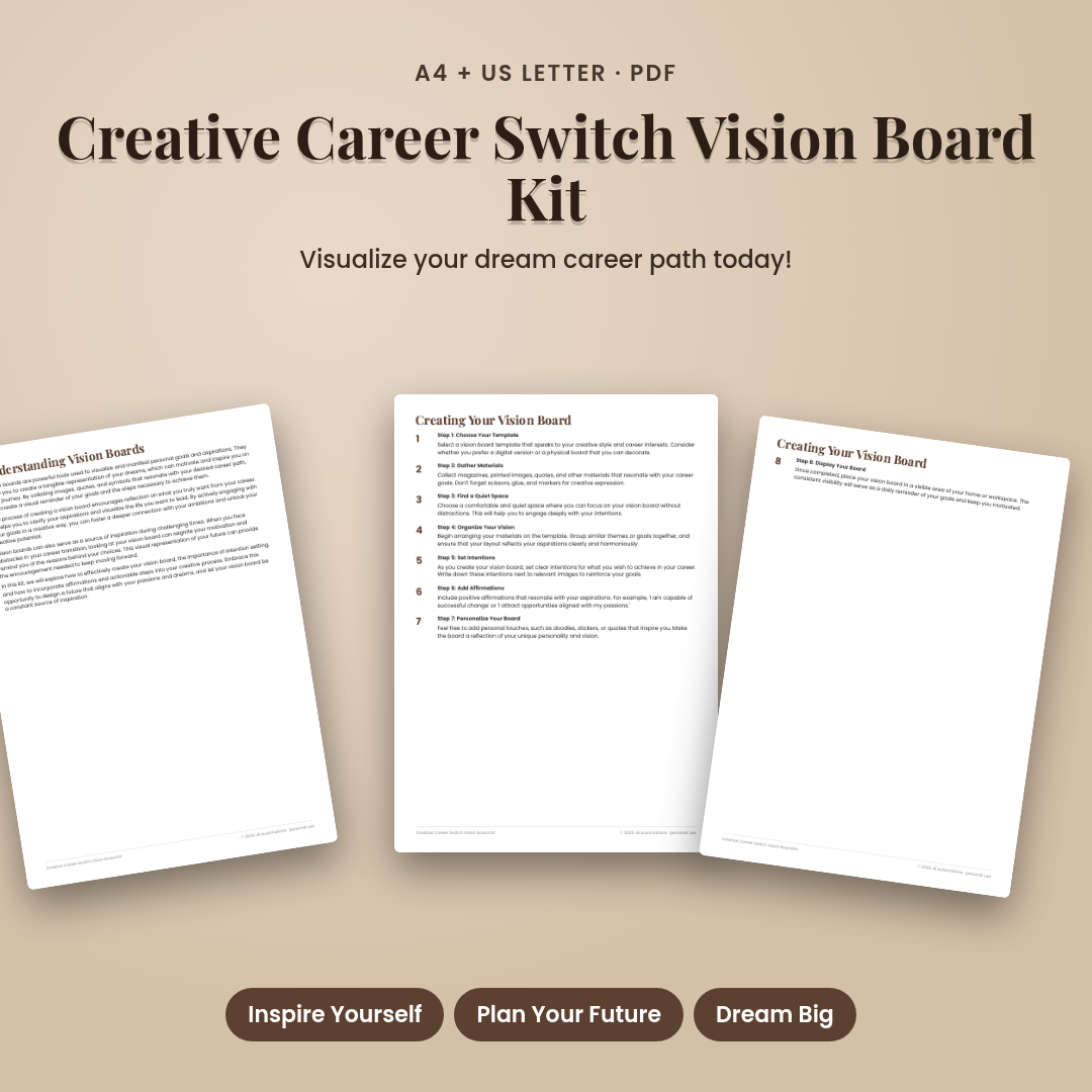 Creative Career Switch Vision Board Kit