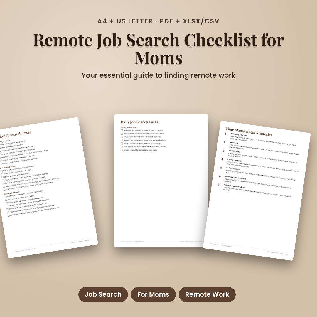 Remote Job Search Checklist for Moms