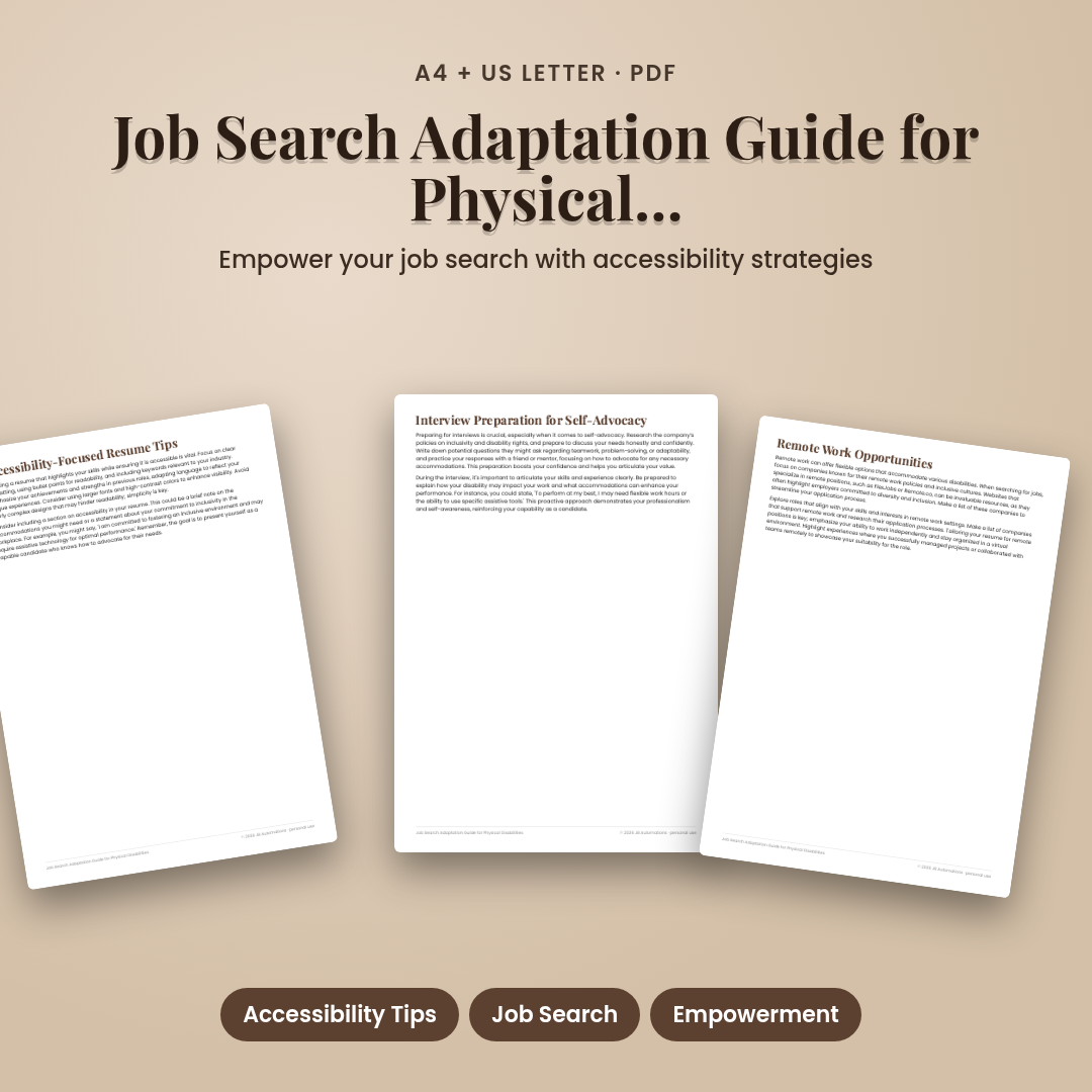 Job Search Adaptation Guide for Physical Disabilities