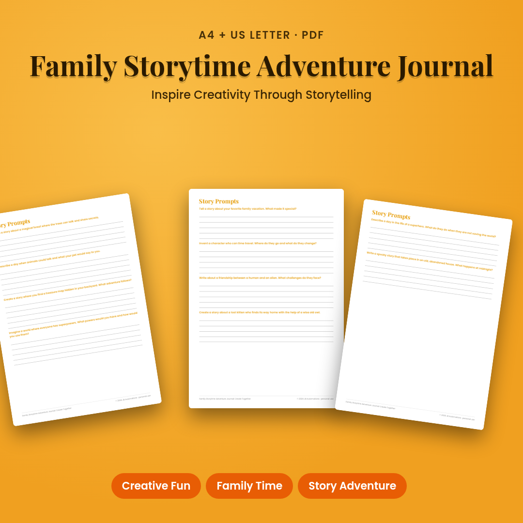 Family Storytime Adventure Journal: Create Together