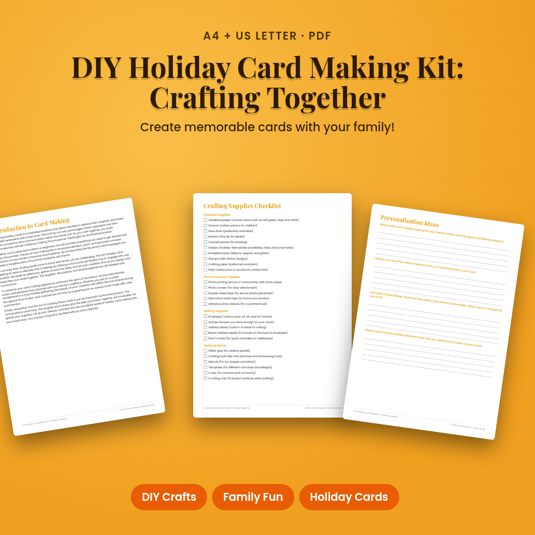 DIY Holiday Card Making Kit: Crafting Together