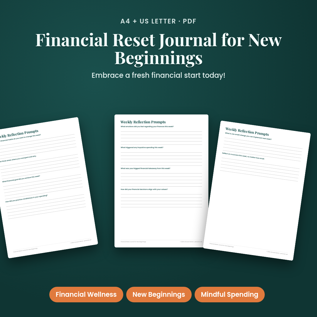 Financial Reset Journal for New Beginnings