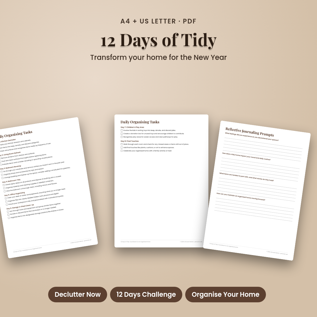 12 Days of Tidy: Countdown to an Organised Home