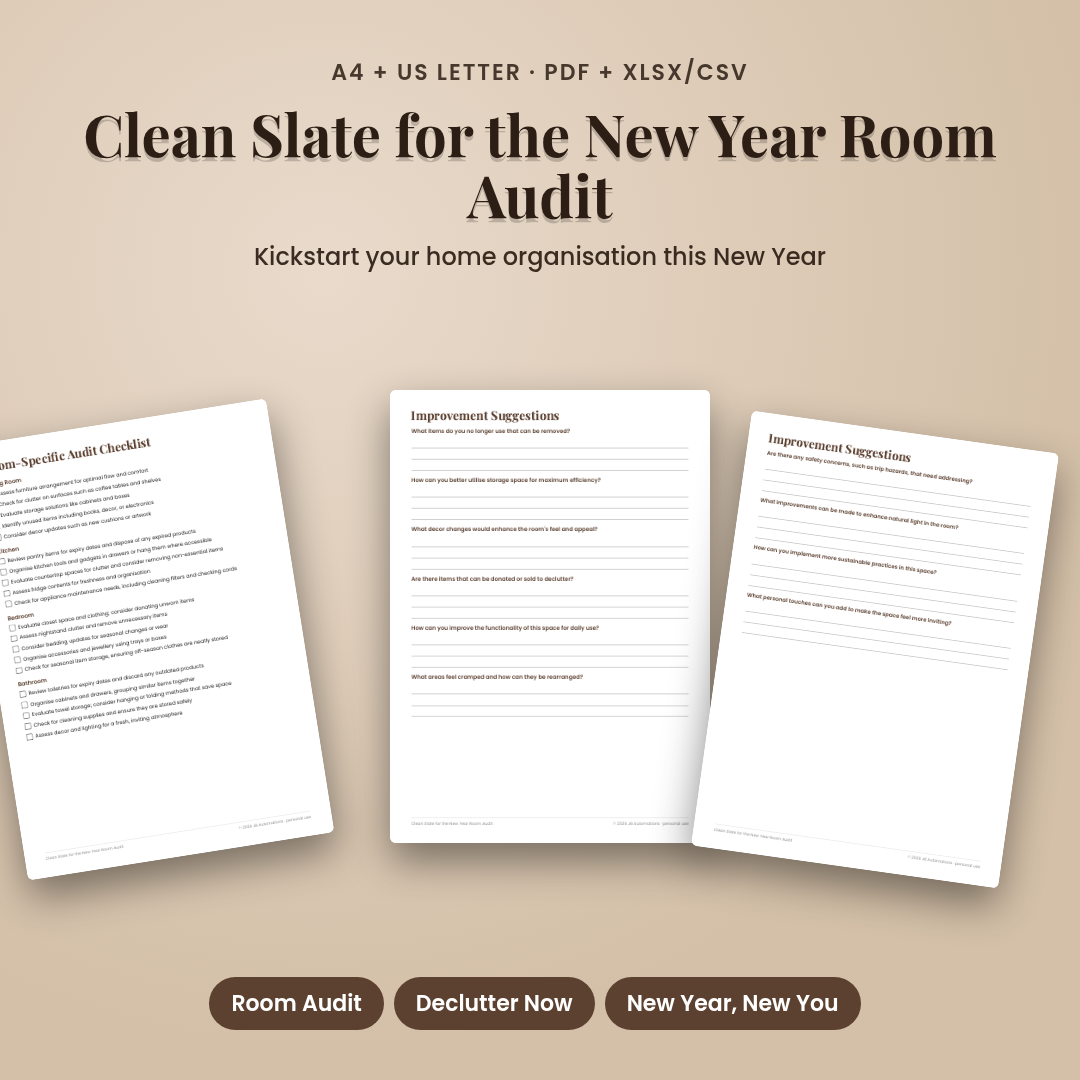 Clean Slate for the New Year Room Audit