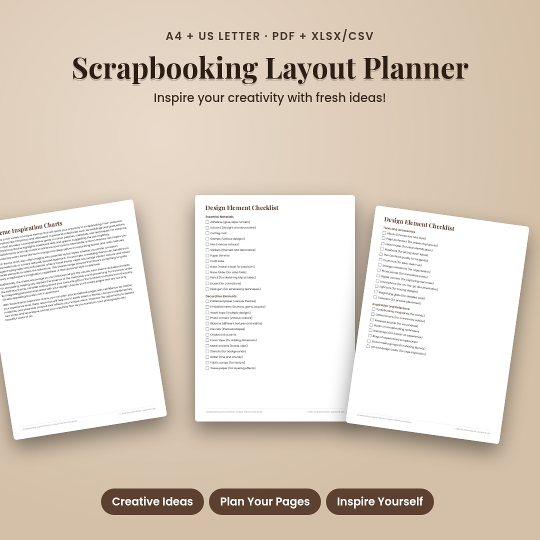 Scrapbooking Layout Planner: Unique Themes and Styles