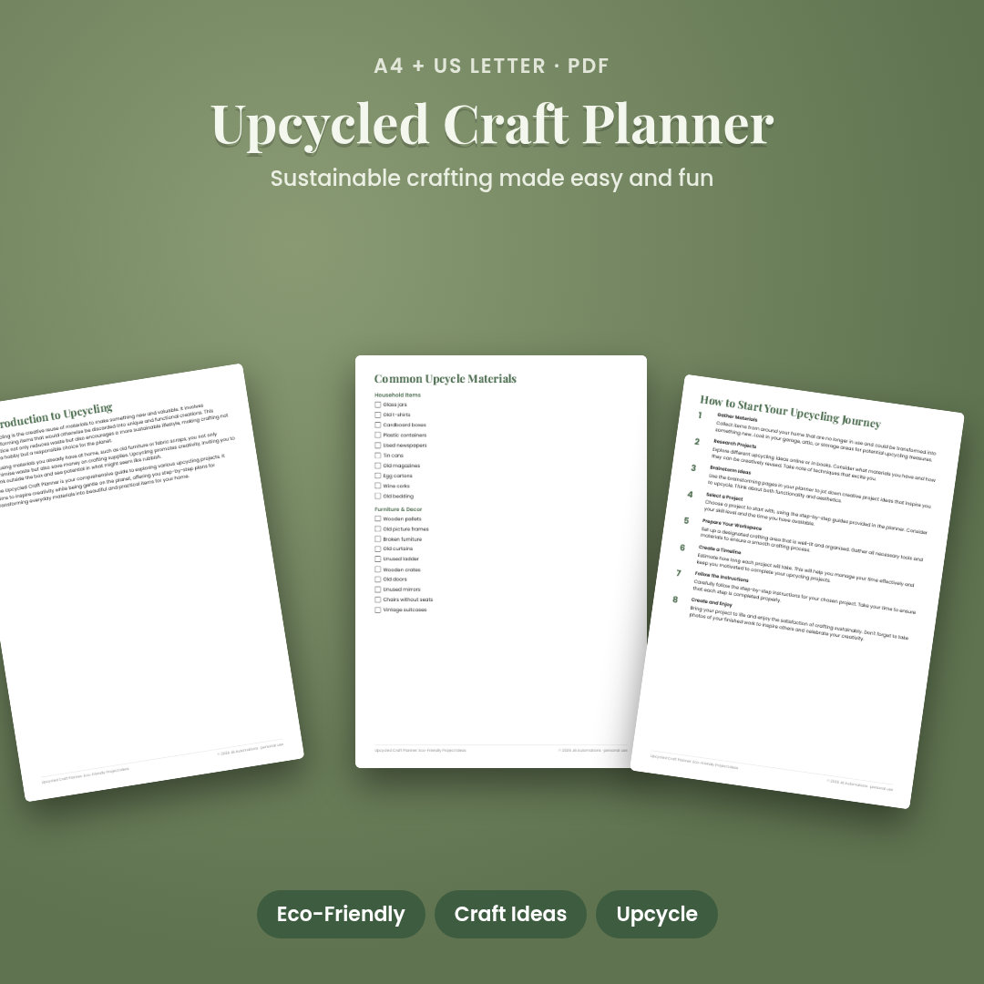 Upcycled Craft Planner: Eco-Friendly Project Ideas