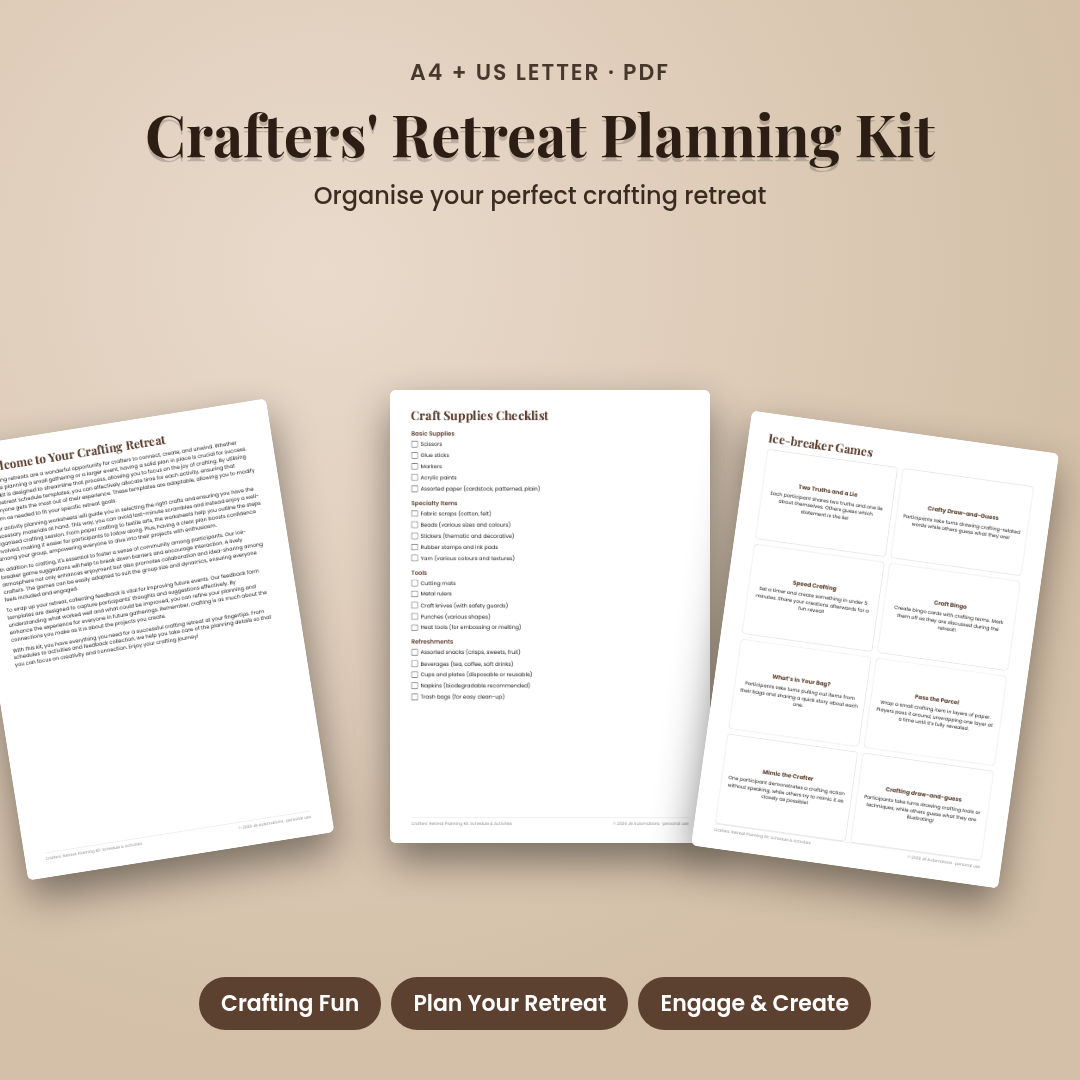 Crafters' Retreat Planning Kit: Schedule &amp; Activities