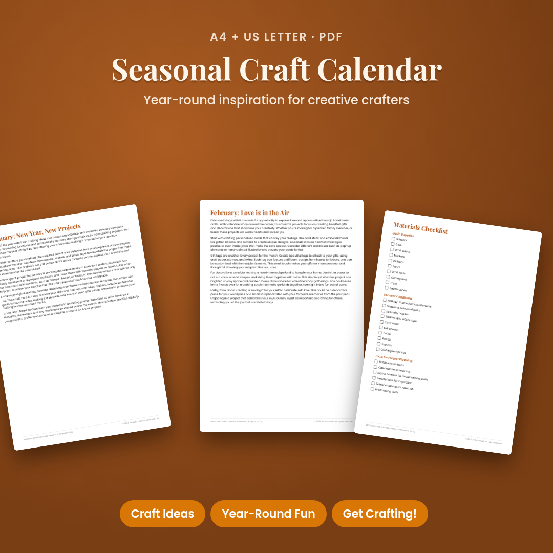 Seasonal Craft Calendar: Ideas and Projects to Try