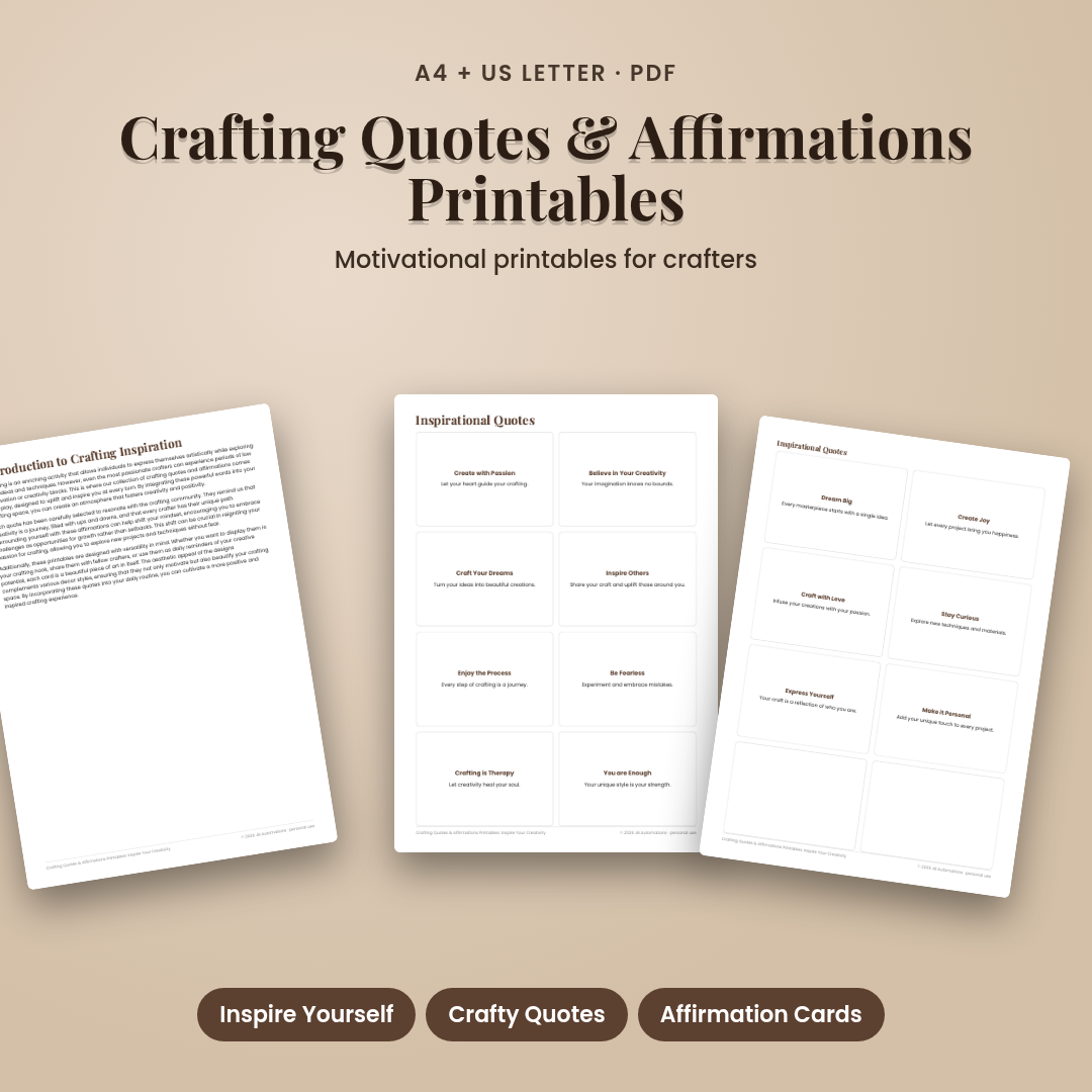 Crafting Quotes & Affirmations Printables: Inspire Your Creativity
