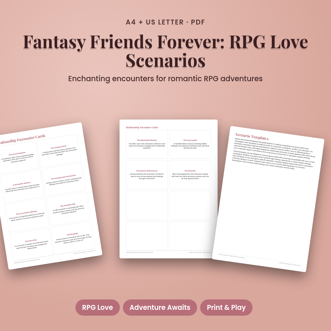 Fantasy Friends Forever: RPG Love Scenarios