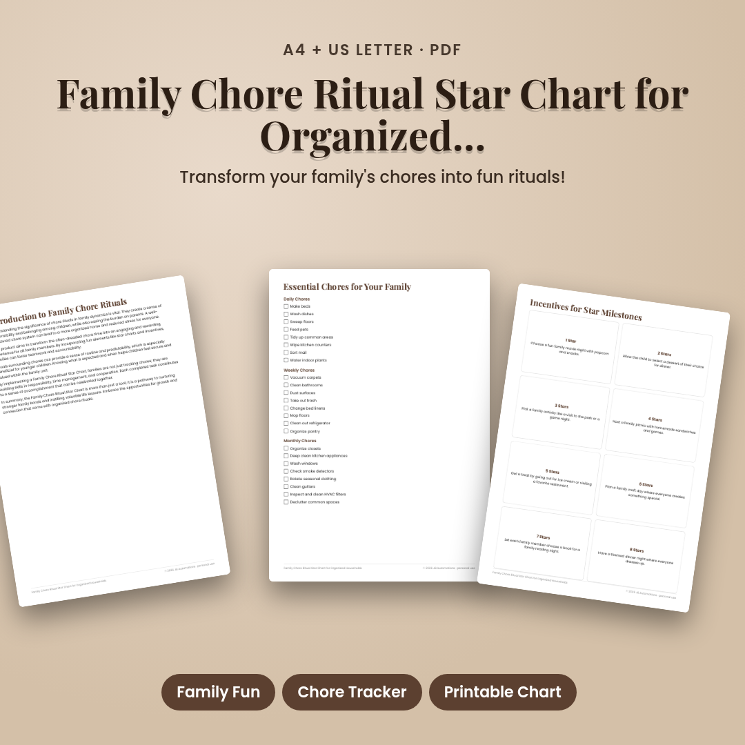 Family Chore Ritual Star Chart for Organized Households