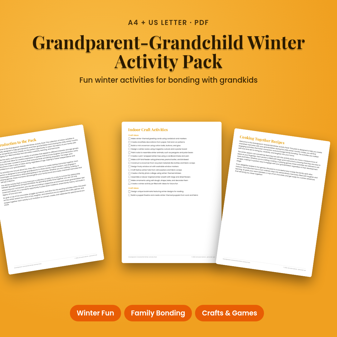 Grandparent-Grandchild Winter Activity Pack