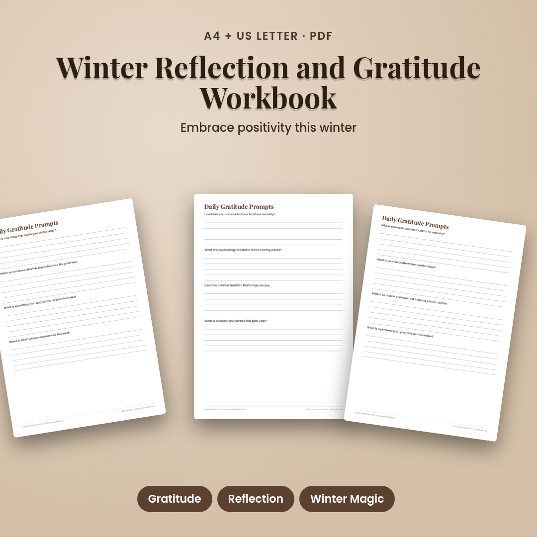 Winter Reflection and Gratitude Workbook